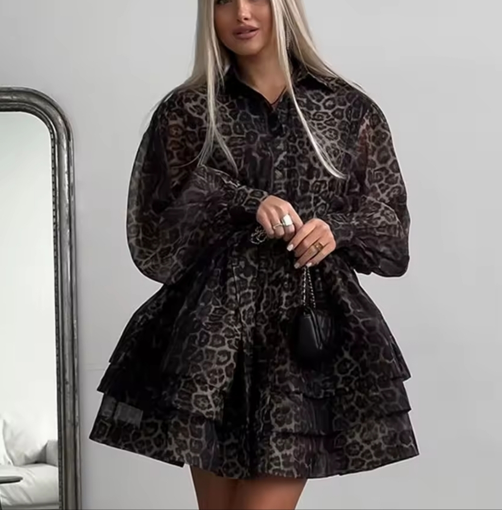 Fashion Leopard Print Women'S Dress - Picture 1 of 7